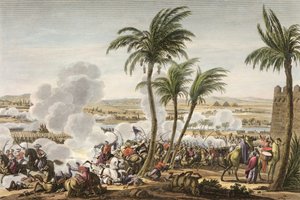 The Battle of the Pyramids, 3 Thermidor, Year 6 (21 July 1798) engraved by Louis Francois Couche